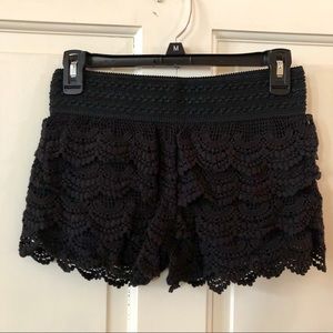 Black lace shorts